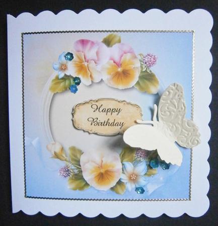 Pastel Summer Pansies Large Square Topper by Davina Rundle