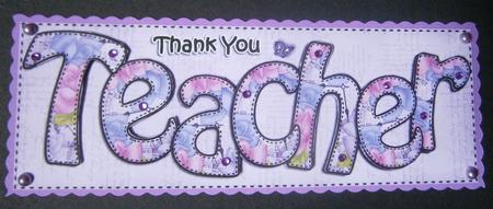 Large Dl Thank You Teacher Card & 3D Decoupage by Davina Rundle
