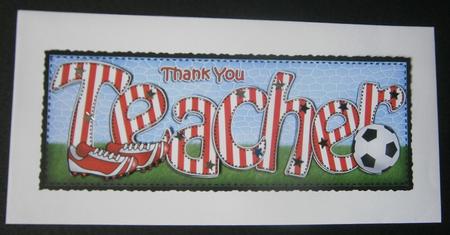 Large Dl Thank You Teacher Card & 3D Decoupage by Davina Rundle