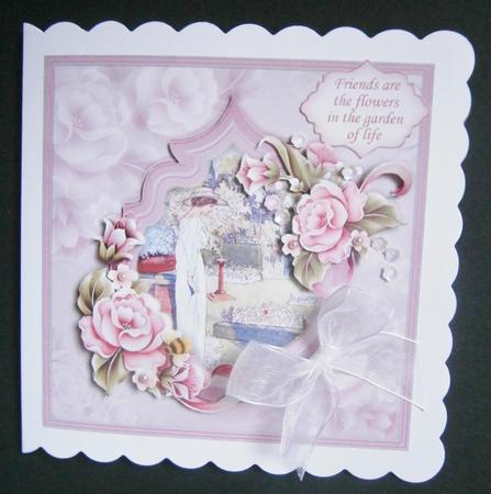 Lady in Flower Garden Card Topper & Decoupage by Davina Rundle