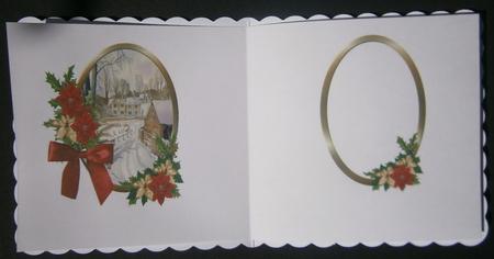 Snowy Village with Christmas Flowers Insert by Davina Rundle