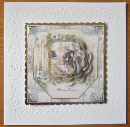 Christmas Nativity Octagon Shaped Card by Davina Rundle