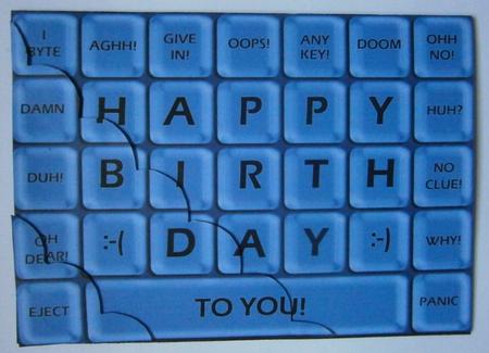 A5 Novelty Fun Computer Keyboard Greetings Scallop Corner St by Davina Rundle