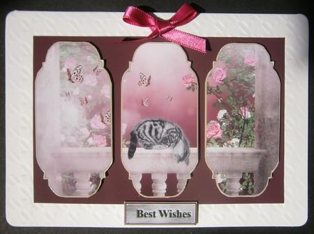 Beautiful Butterlies and Kitten Card Topper by Davina Rundle