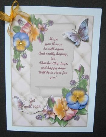 Pansies Berries and Butterflies Get Well by Davina Rundle