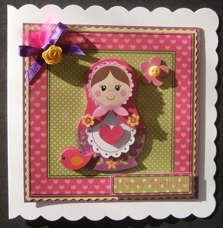 Pink Matryoshka 8x8 Mini Card Kit by Davina Rundle