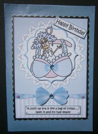 Stella and Her Push Up Bra Quick Card by Davina Rundle