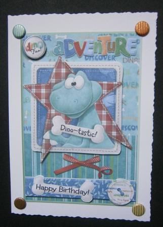 Dino-tastic Adventure Birthday Card Front by Davina Rundle