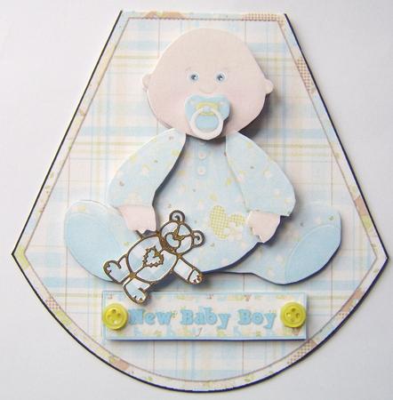 New Baby Boy Caucasian Wobble Card by Davina Rundle
