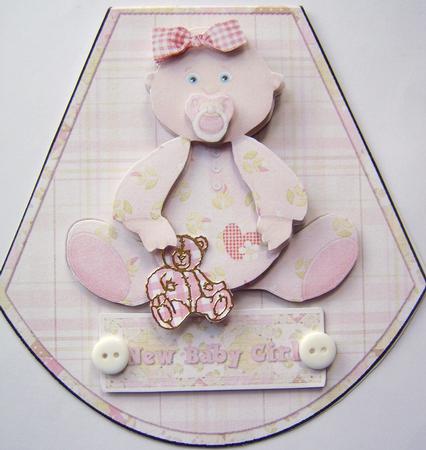 New Baby Girl Caucasian Wobble Card by Davina Rundle