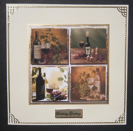 Wine Lovers Card Front with Toppers by Davina Rundle