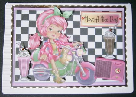 Share a Milkshake with Me , Girl Biker by Davina Rundle
