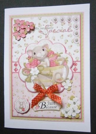 So Very Special Strawberry Mouse Birthday Card Front by Davina Rundle