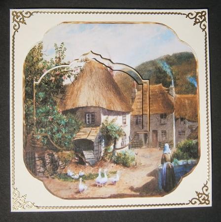 Vintage Farmyard Card with Topper and Pyramid Layers by Davina Rundle