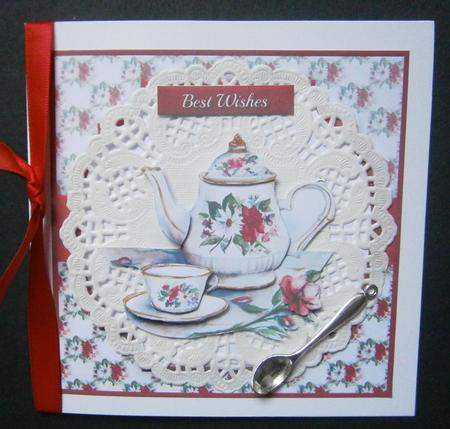 Tea & Flowers 6x6 Quick Card by Davina Rundle