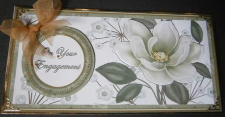 Olive Magnolia Your Engagement Dl Decoupage Topper by Davina Rundle