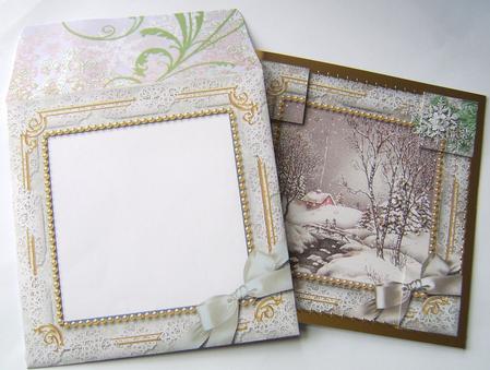 Blue Winter Walk 5 1/2 Inch Square Matching Envelope by Davina Rundle