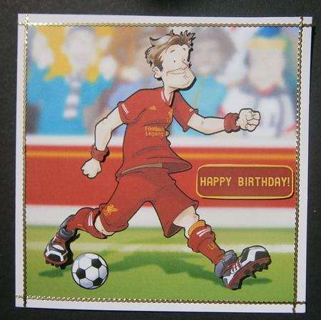 Football Dude from Liverpool 8x8 Quick Card by Davina Rundle