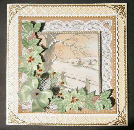 Winter Tale Green Poinsettia 3D Decoupage Step by Step by Davina Rundle