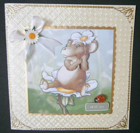 Daisy Mouse 8x8 Quick Card by Davina Rundle