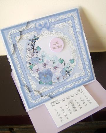8 x 8 Spring Flowers Scalloped Corner Topper by Davina Rundle