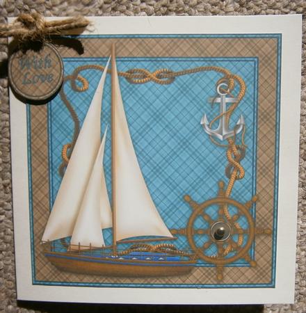 We Are Sailing 8x8 Card Front by Davina Rundle