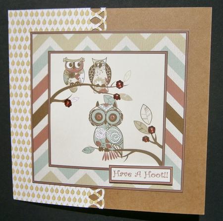 Owls in the Trees 8x8 Card Front by Davina Rundle
