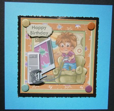 Mad About Video Games Card Topper & Decoupage by Davina Rundle