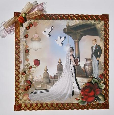 Red and Gold Rose Stairway Wedding Mini Kit by Davina Rundle