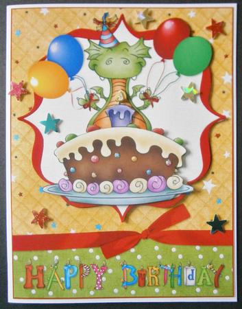 The Birthday Dragon for Boy or Girl Quick Card by Davina Rundle
