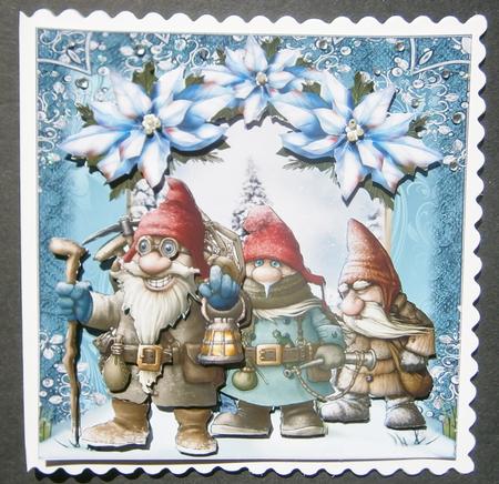 We Three Gnomes Card Front Mini Kit by Davina Rundle