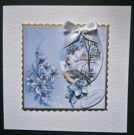 Wild Bird Winter Scene 6x6 Card Front by Davina Rundle