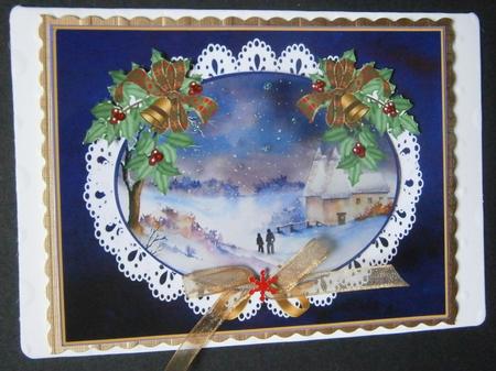 Oast Houses in Snow Decoupage Topper by Davina Rundle