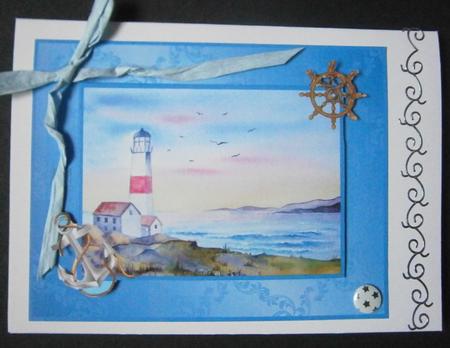 Lighthouse Decoupage Sheet with Anchor and Ships Wheel by Davina Rundle