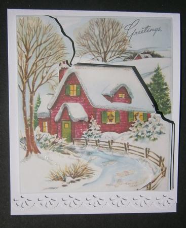 Christmas Vintage House Easy Cut Decoupage by Davina Rundle