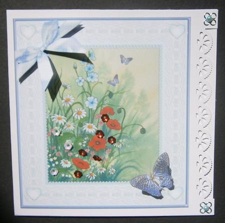 Poppies and Daisies with Butterflies Decoupage Sheet by Davina Rundle