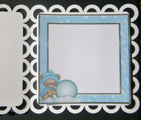 Christmas Bear in the Snow 8 x 8ins Insert 3 by Davina Rundle