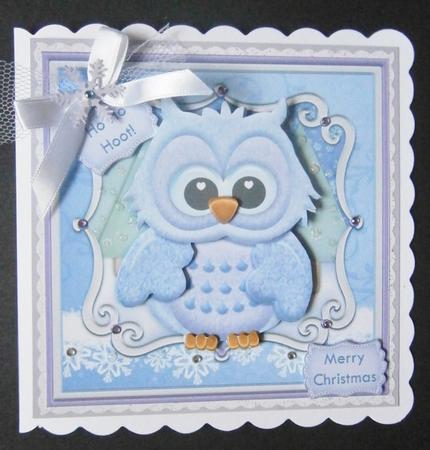 Ho Ho Hoot Christmas Owl Card Topper & Decoupage by Davina Rundle