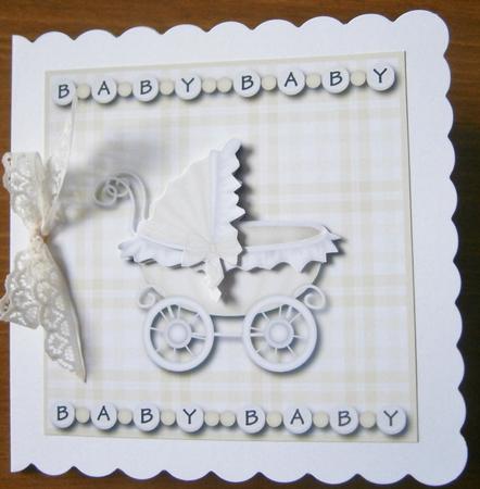 Lovely Lemon Baby Pram 6x6 Square Card Front by Davina Rundle