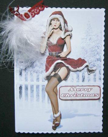 1950's Pin Up Girl Eva Grace Winter Wonderland (red) by Davina Rundle