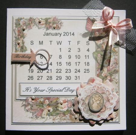 Floral Calendar Card - January by Davina Rundle