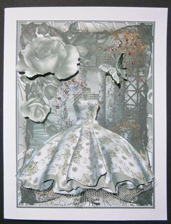 1950's Style Daisy Dress Card Topper by Davina Rundle
