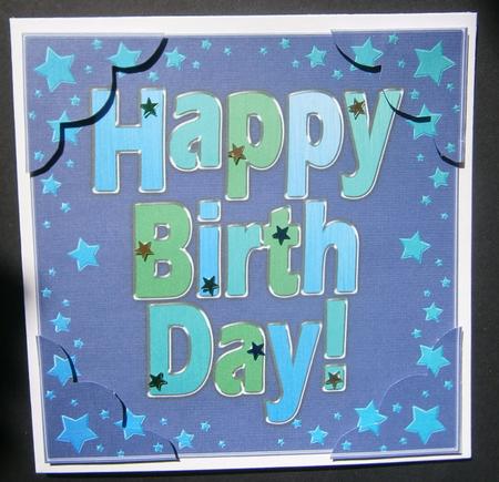 8 x 8 Happy Birthday Scalloped Corner Topper by Davina Rundle