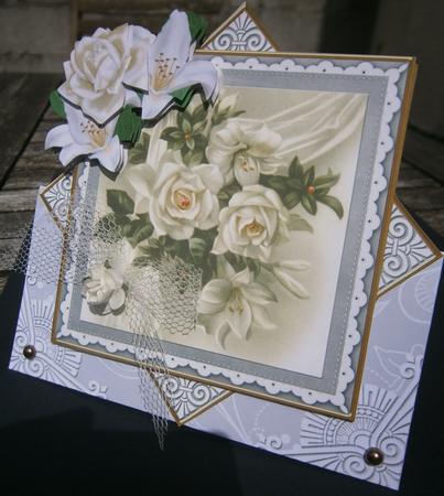 White Rose & Lily Diamond Mini Card Kit by Davina Rundle