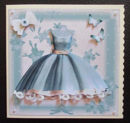 Teal Polka Dot Dress Topper Shabby Chic by Davina Rundle