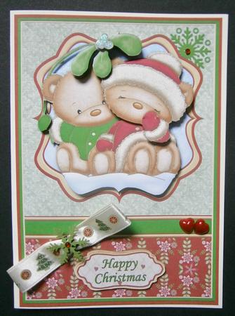 Christmas Mistletoe Kiss A5 Card Topper & Decoupage by Davina Rundle
