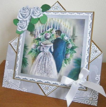 Wedding Couple Silver Rose Diamond Mini Card Kit by Davina Rundle