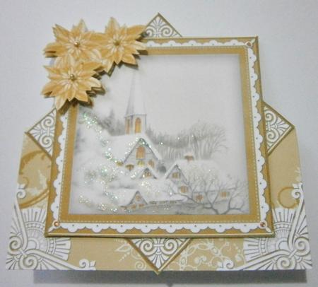 Ice Church Gold Poinsettia Diamond Mini Card Kit by Davina Rundle