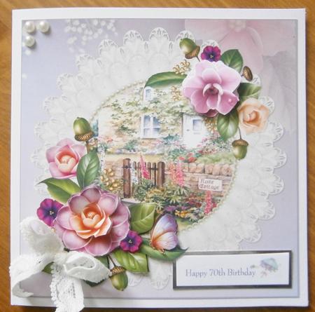 8x8 Rose Cottage with Camellias by Davina Rundle