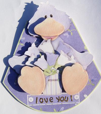 Lilac Ducky Over the Edge Wobble Card by Davina Rundle